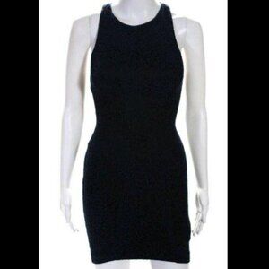 Intermix Navy Lace High Neck Halter Mini Dress